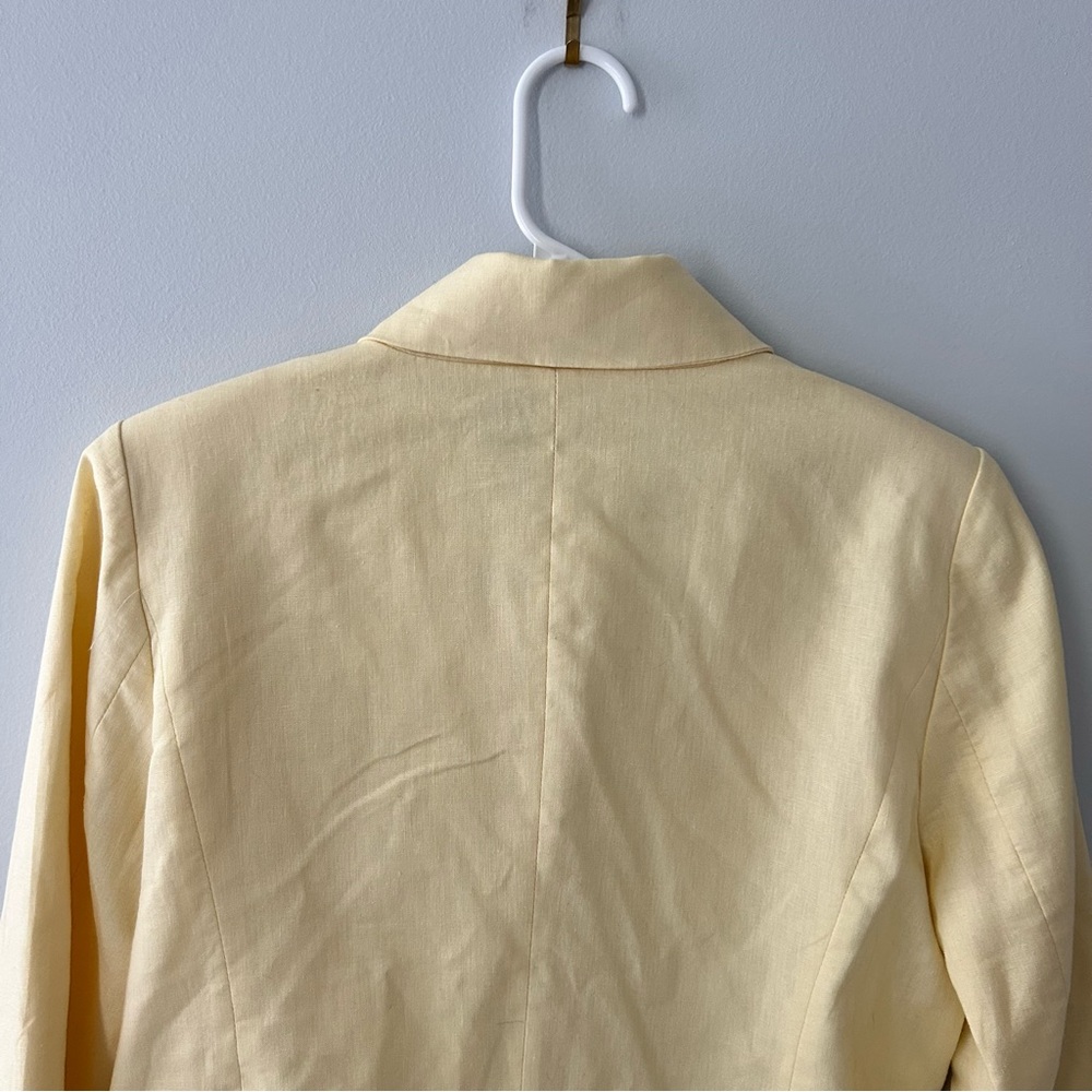 Aqua Butter Yellow Double Breasted Cropped Blazer Jacket Size Small - Picture 11 of 11